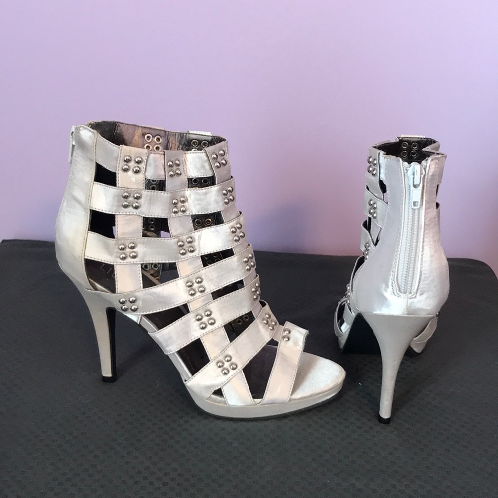 Silver Cage Heels
